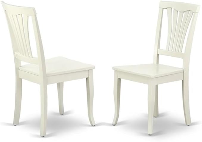 East West Furniture DMAV5-LWH-W 5 Piece Modern Dining Table Set Includes a Round Wooden Table with Dropleaf and 4 Dining Chairs, 42x42 Inch, Linen White