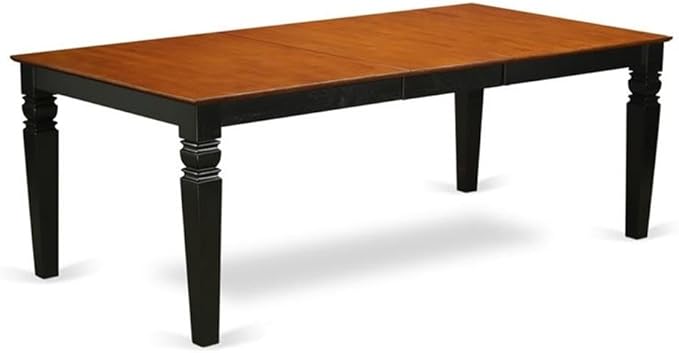 East West Furniture LGPF9-BCH-W 9 Piece Modern Dining Table Set Includes a Rectangle Wooden Table with Butterfly Leaf and 8 Dining Chairs, 42x84 Inch, Black & Cherry