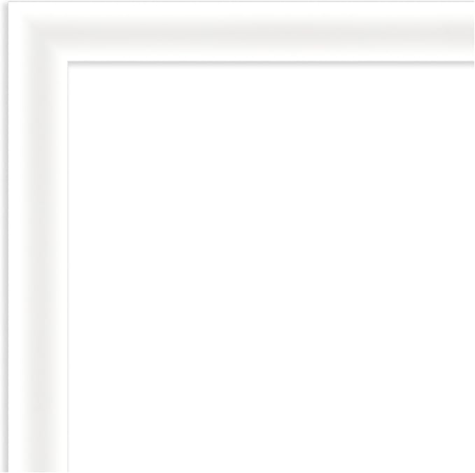 Amanti Art White Bathroom Mirror for Over Sink, 25x31 Oliver White Narrow Rectangle Vanity Mirror, Large Modern Wood Frame, Hangs Horizonally and Vertically, Bathroom Wall Decor, Beveled Edge