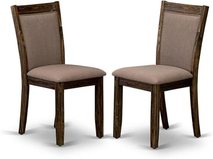 East West Furniture X797MZ748-7 7 Piece Dining Room Furniture Set Consist of a Rectangle Dining Table with X-Legs and 6 Coffee Linen Fabric Upholstered Chairs, 40x72 Inch, Multi-Color