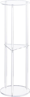 HMYHUM Acrylic Drink Table for Small Spaces, Martini Table for Living Room, Small Drink Side Table, 3 Tiers, Round, Modern, 8" L x 8" W x 26" H, Clear