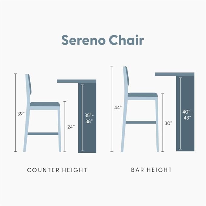 Plank+Beam Sereno Bar Stool, 30", Set of 2, Sturdy Wood Modern Kitchen Bar Height Stool, Upholstered Cushion Bar Chair with Back, Walnut/Ivory