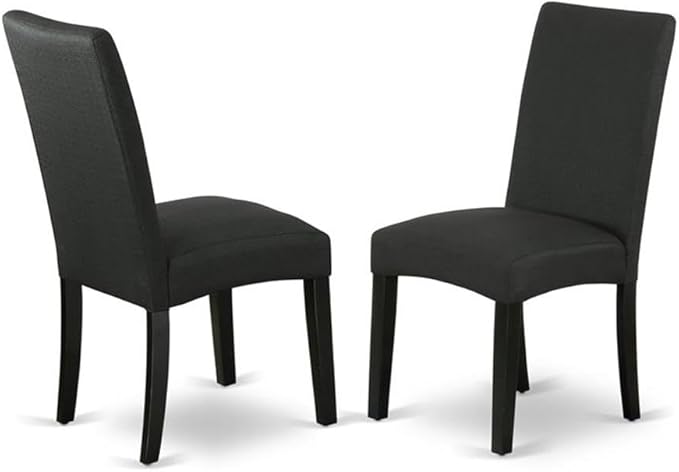 East West Furniture X677DR124-6 6 Piece Dining Set Contains a Rectangle Dining Room Table with X-Legs and 4 Black Color Linen Fabric Upholstered Chairs with a Bench, 40x72 Inch, Multi-Color
