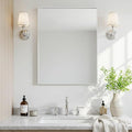 24x30 Inch Silver Bathroom Mirror - Copper-Free Mirror, Aluminum Alloy Frame Vanity Rectangle Wall Mounted Modern Mirror for Bedroom/Living Room/Porch Horizontal or Vertical