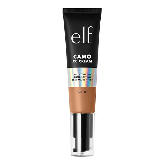 e.l.f. Camo CC Cream, SPF 30 Color-Correcting Medium-To-Full Coverage Face Foundation, Delivers An Airbrushed Finish, Vegan & Cruelty-Free, Tan 460 W