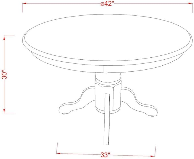 East West Furniture SHIP5-LWH-W 5 Piece Dining Room Table Set Includes a Round Wooden Table with Pedestal and 4 Kitchen Dining Chairs, 42x42 Inch, Linen White