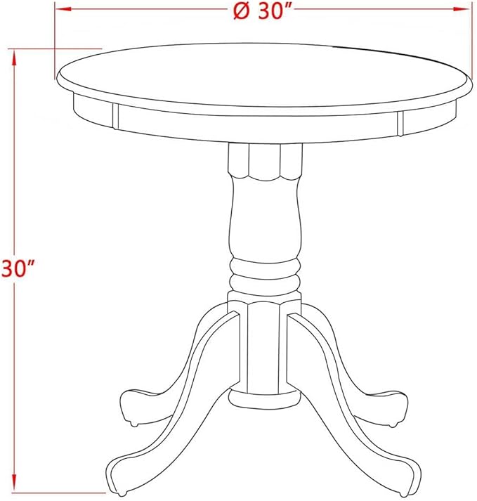 East West Furniture ESDA3-BCH-C 3 Piece Dinette Set for Small Spaces Contains a Round Dining Table with Pedestal and 2 Linen Fabric Upholstered Dining Chairs, 30x30 Inch, Black & Cherry