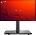 Swivel Universal TV Stand for 32-75 inch TVs with Tilt Down/Up, 8 Levels Height Adjustable Table Top TV Mount Stand with Stable Heavy Duty Tempered Glass Base, MAX VESA 600x400 mm, up to 99lbs, Black