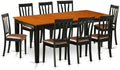East West Furniture QUAN9-BCH-LC 9 Piece Dining Table Set Includes a Rectangle Dining Room Table with Butterfly Leaf and 8 Faux Leather Upholstered Chairs, 40x78 Inch, Black & Cherry