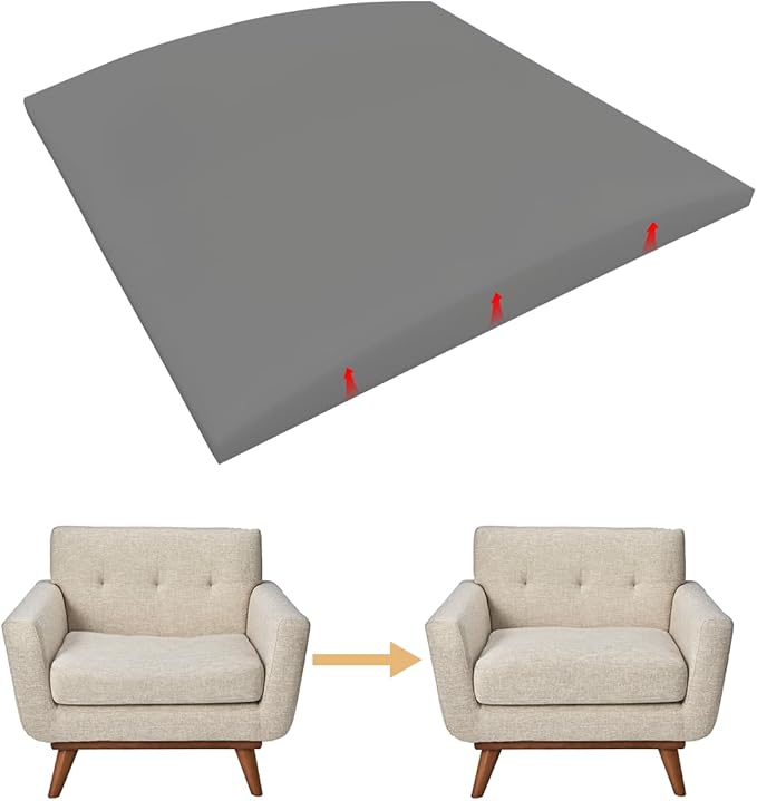 Couch Cushion Support, 20" x 20" Sofa Cushion Support for Sagging Seat, High Density Replacement Foam Insert for Sagging Couches, Loveseat, Furniture (Grey-1 pcs)