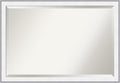 Amanti Art Bathroom Mirror for Over Sink, 27x39 Maya White Silver Rectangle Vanity Mirror, Large Modern Contemporary Frame, Hangs Horizonally and Vertically, Bathroom Wall Decor, Beveled Edge