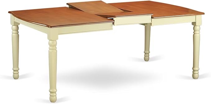 East West Furniture DOPL5-WHI-W 5 Piece Dining Room Furniture Set Includes a Rectangle Kitchen Table with Butterfly Leaf and 4 Dining Chairs, 42x78 Inch, Buttermilk & Cherry