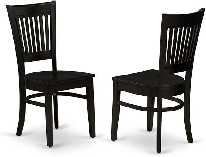 East West Furniture DMVA5-BLK-W 5 Piece Dinette Set for 4 Includes a Round Dining Room Table with Dropleaf and 4 Dining Chairs, 42x42 Inch, Black