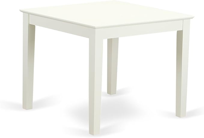 East West Furniture OXEN5-LWH-06 5 Piece Modern Dining Table Set Includes a Square Wooden Table and 4 Dark Shitake Linen Fabric Upholstered Parson Chairs, 36x36 Inch, Linen White