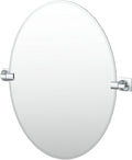 Gatco 5589 Waterline Frameless Oval Mirror, 26.5 Inch, Chrome
