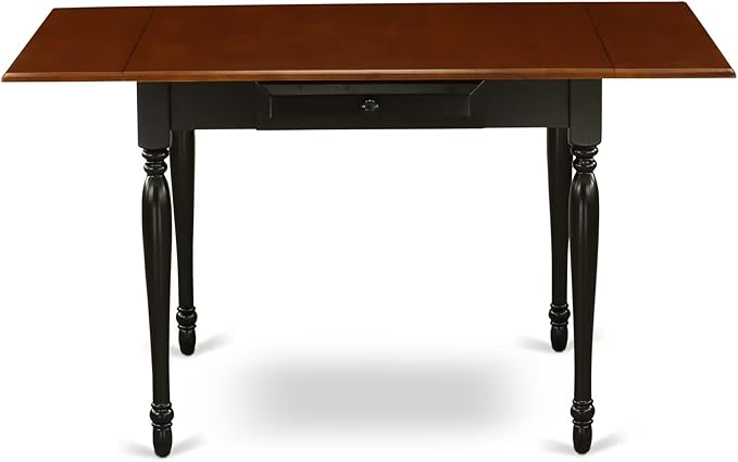 East West Furniture MZAV3-BCH-W 3 Piece Dinette Set for Small Spaces Contains a Rectangle Dining Table with Dropleaf and 2 Kitchen Dining Chairs, 36x54 Inch, Black & Cherry