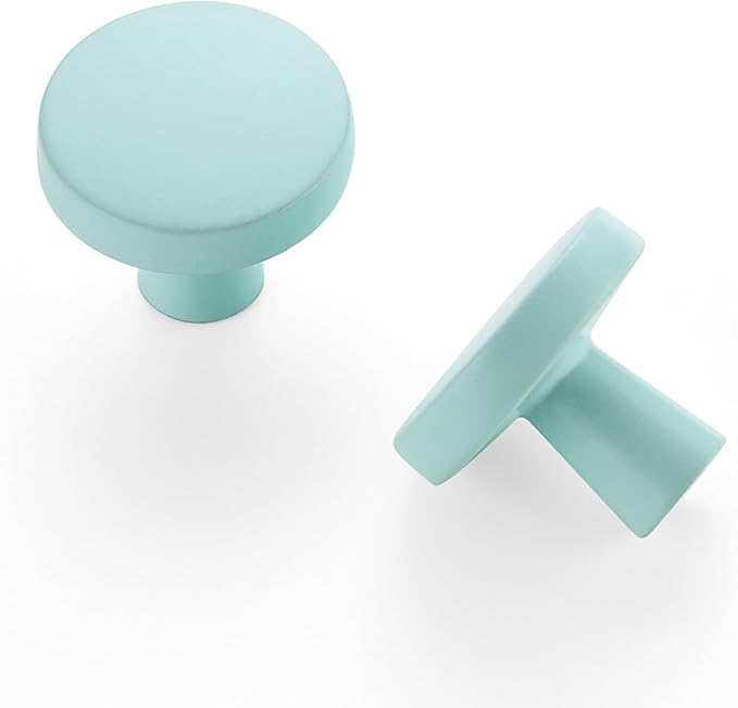 Ravinte 30 Pack Drawer Pulls 1-1/4 Inch Kitchen Cabinet Knobs Solid Round Dresser Drawer Knobs Green Dresser Knobs Drawer Knobs Simple Cabinet Hardware for Cupboard Drawer Pulls
