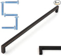 KOOFIZO Solid Square Bar Cabinet Handle - Oil Rubbed Bronze Furniture Pull, 10 Inch/256mm Screwhole Distance, Pack of 5 for Kitchen Cupboard Door, Bedroom Dresser Drawer, Bathroom Wardrobe Hardware