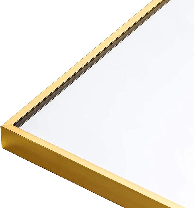 Koonmi Gold Mirrors for Wall, 30x48 Inch Bathroom Mirror, Rectangular Wall Mirror for Living Room Bedroom Bathroom, Hangs Horizontally or Vertically
