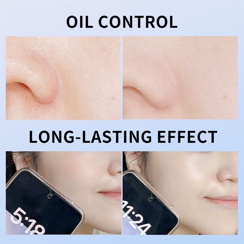 Oil Control Face Pressed Powder, Matte and Smooth Translucent Powder Setting Powder Makeup, Waterproof Long Lasting Finishing Face Powder, Cruelty-free, 0.35Oz (01 White)