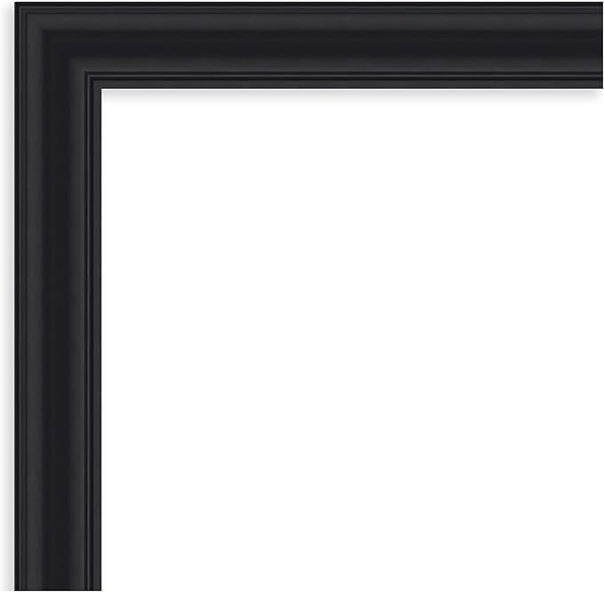 Amanti Art Black Bathroom Mirror for Over Sink, 24x20 Dalat Black Rectangle Vanity Mirror, Small Traditional Frame, Hangs Horizonally and Vertically, Bathroom Wall Decor, Beveled Edge