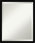 Amanti Art Black Bathroom Mirror for Over Sink, 22x18 Jet Black Rectangle Vanity Mirror, Small Modern Contemporary Frame, Hangs Horizonally and Vertically, Bathroom Wall Decor, Beveled Edge