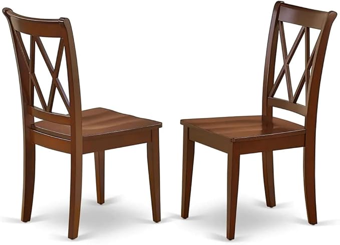 East West Furniture DOCL7-MAH-W 7 Piece Dining Table Set Consist of a Rectangle Dining Room Table with Butterfly Leaf and 6 Wooden Seat Chairs, 42x78 Inch, Mahogany