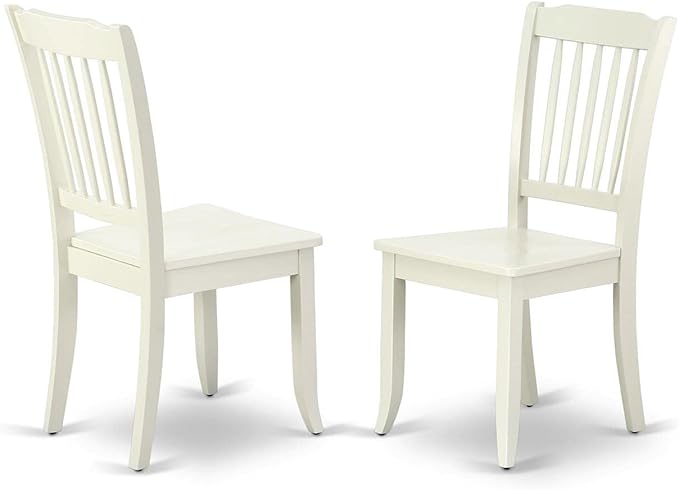 East West Furniture NODA3-LWH-W 3 Piece Kitchen Table Set for Small Spaces Contains a Rectangle Dining Room Table with Butterfly Leaf and 2 Dining Chairs, 32x54 Inch, Linen White