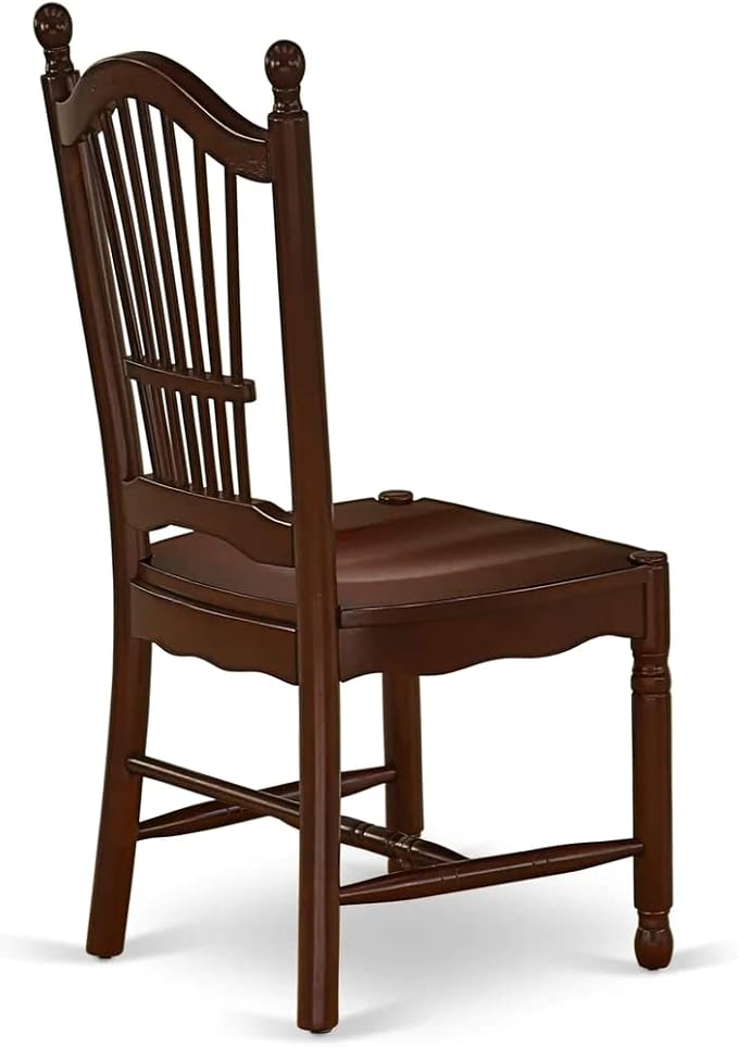 East West Furniture MZDO5-MAH-W 5 Piece Dining Room Table Set Includes a Rectangle Kitchen Table with Dropleaf and 4 Dining Chairs, 36x54 Inch, Mahogany