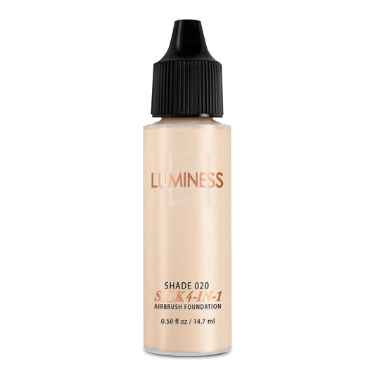 Luminess Air Silk 4-In-1 Airbrush Foundation- Foundation, Shade 020 (.5 Fl Oz) - Sheer to Medium Coverage - Anti-Aging Formula Hydrates and Moisturizes - Professional Makeup Kit for Cordless Air Brush