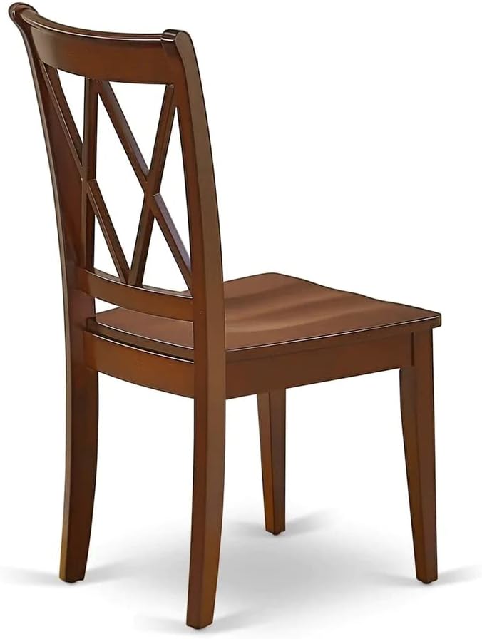 East West Furniture MZCL5-MAH-W 5 Piece Dining Room Table Set Includes a Rectangle Dining Table with Dropleaf and 4 Wood Seat Chairs, 36x54 Inch, Mahogany