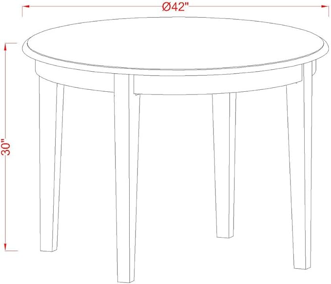 East West Furniture BOAN5-CAP-LC 5 Piece Dining Set Includes a Round Dinner Table and 4 Faux Leather Kitchen Dining Chairs, 42x42 Inch, Cappuccino