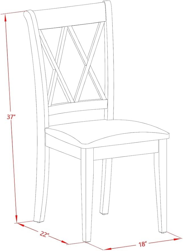 East West Furniture DOCL7-LWH-C 7 Piece Kitchen Table & Chairs Set Consist of a Rectangle Dining Table with Butterfly Leaf and 6 Linen Fabric Dining Room Chairs, 42x78 Inch, Linen White