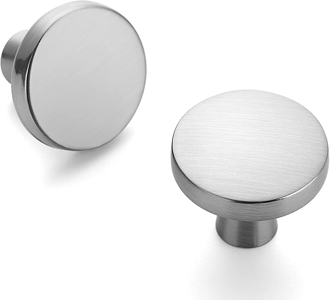 Ravinte 40 Pack Drawer Pulls 1-1/4 Inch Kitchen Cabinet Knobs Brushed Nickel Solid Round Dresser Knobs Simple Cabinet Hardware for Cupboard Drawer Handles