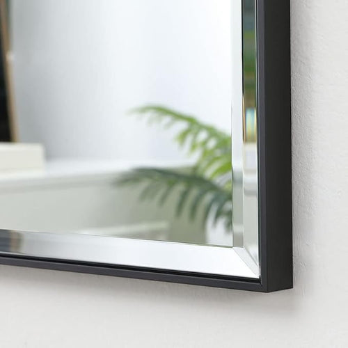 20x40 Inch Black Mirror with Beveled Trim, Aluminum Frame Bathroom Vanity Mirror, Copper-Free Mirror, Rectangle Wall Mounted Mirror, Modern Rectangular Mirror Horizontal or Vertical