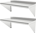 12''x36'' - 2PACKS Wall Mounted Stainless Steel Shelf NSF Commercial Metal Wall Mount Floating Shelving for Kitchen, Restaurant, Food Truck,Garage,Washrooms,Home&Hotel