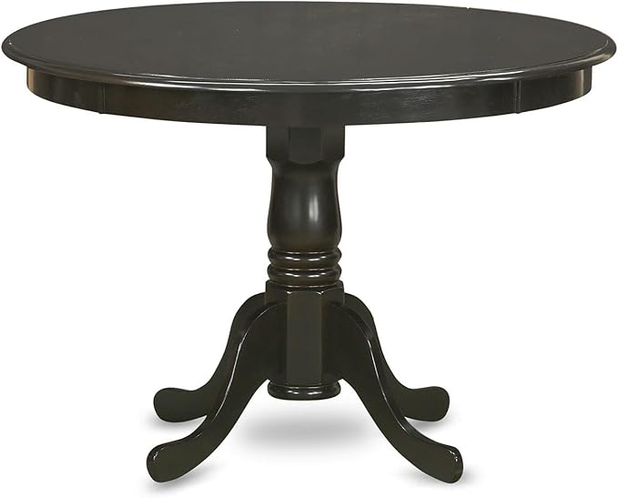 East West Furniture HLBO3-CAP-C 3 Piece Dining Table Set for Small Spaces Contains a Round Dining Room Table with Pedestal and 2 Linen Fabric Upholstered Chairs, 42x42 Inch, Cappuccino