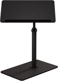 C Shaped End Table,20" W x 14" L,17"-31" Adjustable Height,Swivel and Turnable Desktop,Foldable Side Table for Small Spaces,Black Walnut (Black, 19.7" x 13.8")
