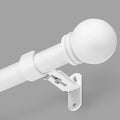 Curtain Rods for Windows 16 to 150 Inches, Curtain Rod Max Adjustable Length of 160 IN, 1" Diameter Drapery Rods Round Finials, White, Pack of 1