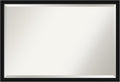 Amanti Art Black Bathroom Mirror for Over Sink, 26x38 Avon Black Narrow Rectangle Vanity Mirror, Large Casual Frame, Hangs Horizonally and Vertically, Bathroom Wall Decor, Beveled Edge