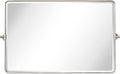 TEHOME 24 x 38'' Horizontal Farmhouse Brush Nickel Metal Framed Pivot Rectangle Bathroom Mirror Tilting Beveled Vanity Mirrors for Wall
