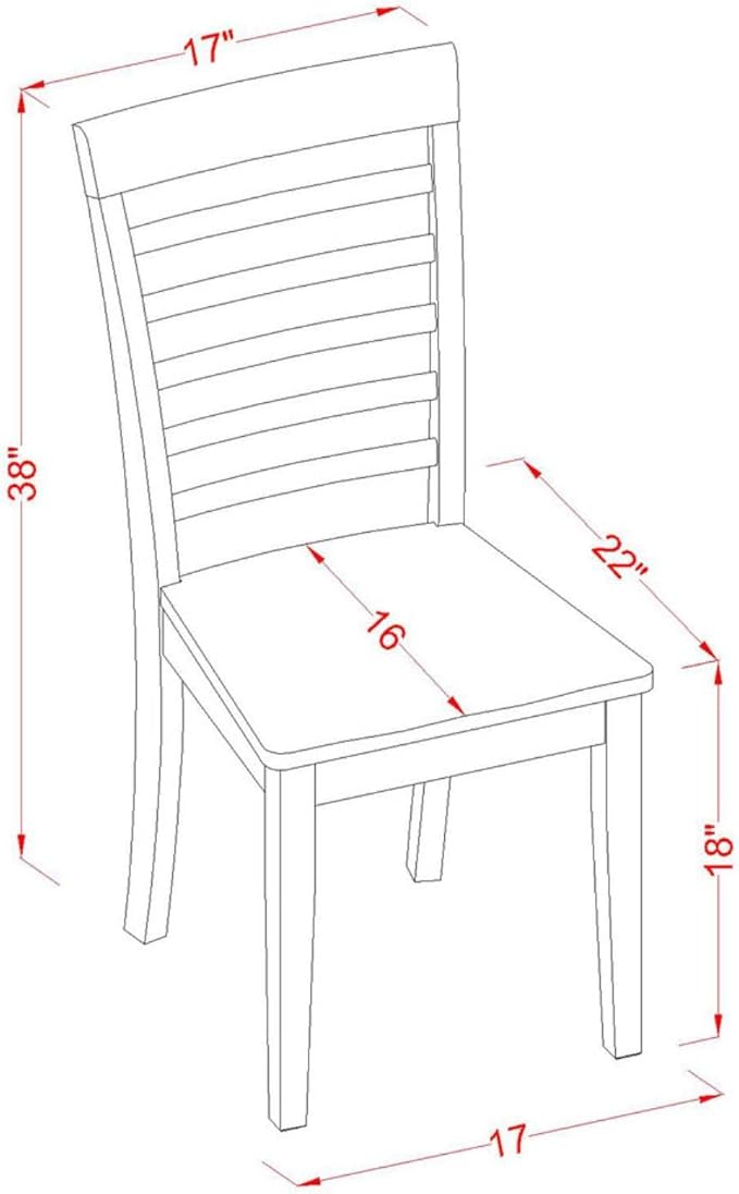 East West Furniture NOML7-MAH-W 7 Piece Kitchen Table Set Consist of a Rectangle Dining Table with Butterfly Leaf and 6 Dining Room Chairs, 32x54 Inch, Mahogany