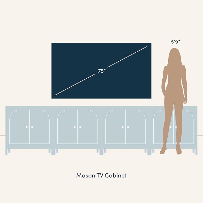 Nathan James Mason Storage Cabinet Accent Sideboard Buffet Credenza TV Stand with Glass Doors and Adjustable Shelf in Black Wood for Dining Room, Entryway and Living Room, Clear Glass/Black, Set of 4