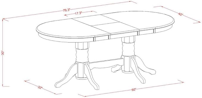 East West Furniture VAAN9-OAK-W 9 Piece Modern Dining Table Set Includes an Oval Wooden Table with Butterfly Leaf and 8 Dining Room Chairs, 40x76 Inch, Oak