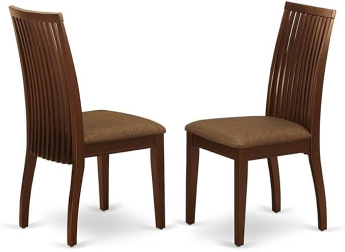 East West Furniture DOIP7-MAH-C 7 Piece Kitchen Table Set Consist of a Rectangle Dining Table with Butterfly Leaf and 6 Linen Fabric Upholstered Dining Chairs, 42x78 Inch, Mahogany