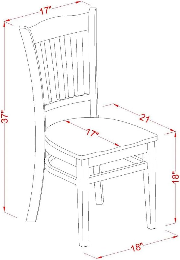 East West Furniture HBGR5-MAH-W 5 Piece Dining Table Set for 4 Includes a Round Kitchen Table with Pedestal and 4 Dinette Chairs, 42x42 Inch, Mahogany
