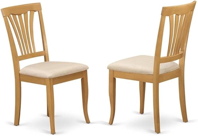 East West Furniture DMAV5-OAK-C 5 Piece Kitchen Table Set for 4 Includes a Round Dining Table with Dropleaf and 4 Linen Fabric Dining Room Chairs, 42x42 Inch, Oak