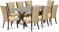 East West Furniture X797VE703-9 9 Piece Dining Set Includes a Rectangle Dining Room Table with X-Legs and 8 Brown Linen Fabric Upholstered Parson Chairs, 40x72 Inch, Multi-Color