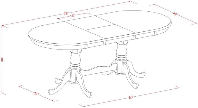 East West Furniture PLNI9-BCH-W 9 Piece Dining Table Set Includes an Oval Dining Room Table with Butterfly Leaf and 8 Wood Seat Chairs, 42x78 Inch, Black & Cherry