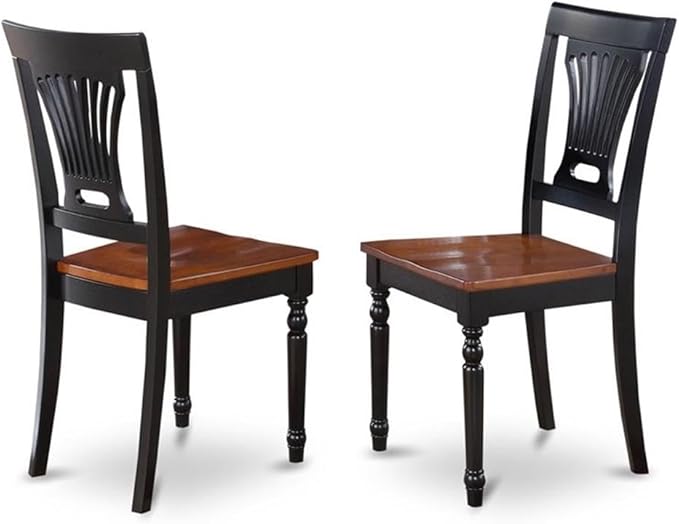 East West Furniture HLPL5-BCH-W 5 Piece Kitchen Table Set for 4 Includes a Round Dining Room Table with Pedestal and 4 Dining Chairs, 42x42 Inch, Black & Cherry